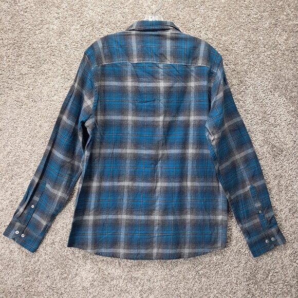 Apt.9 Men's Button Down Shirt Soft Touch Flannel Blue Medium - Picture 10 of 13